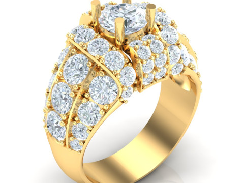 Luxury Mens Ring 3D Druckmodell