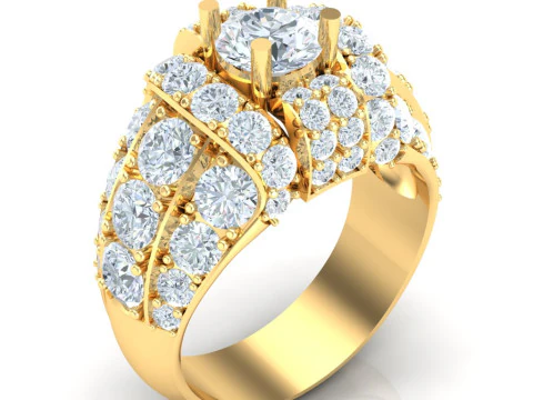 Anel masculino de luxo Modelo de Impressão 3D