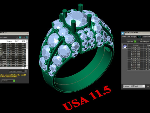 Cincin Pria Mewah Model Cetak 3D
