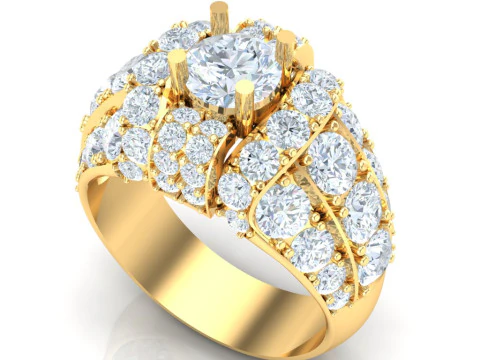 Luxury Mens Ring 3D Print Model