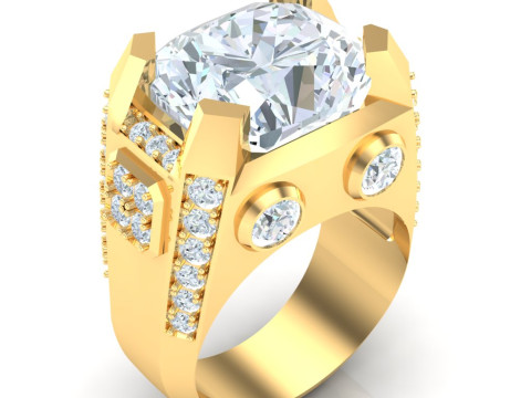 Luxury Mens Ring 3D Druckmodell