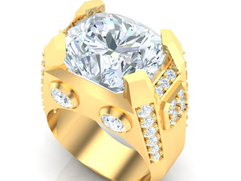 Luxury Mens Ring 3D Print Model