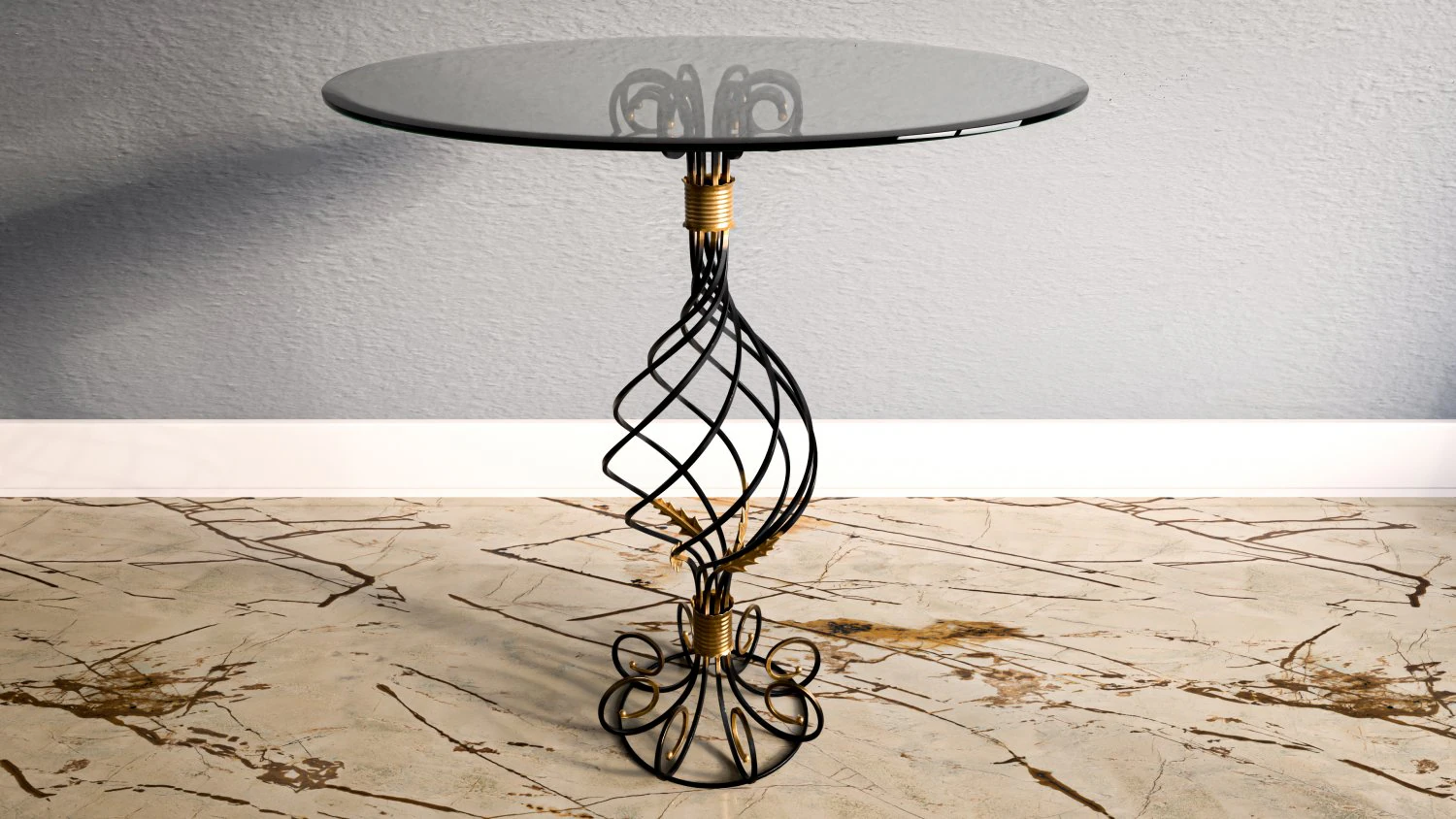 Glass table Forged collection 3D Model .c4d .max .obj .3ds .fbx .stl .blend 