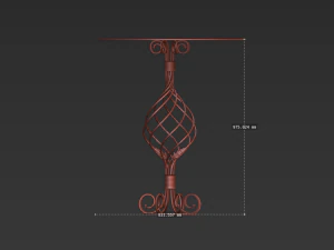 Glass table Forged collection 3D Model
