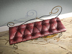 Leather bench Forget collection 3D Model
