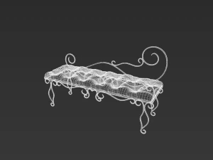 Leather bench Forget collection 3D Model