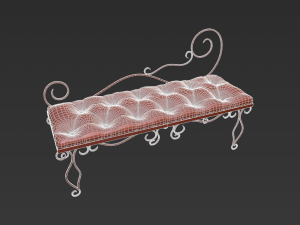 Leather bench Forget collection 3Dモデル