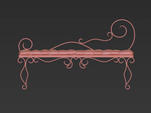 Leather bench Forget collection 3D Model