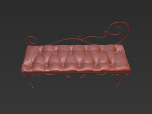 Leather bench Forget collection 3Dモデル
