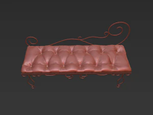 Leather bench Forget collection 3D Model