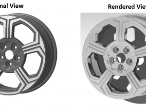 합금 휠 디자인 3D 모델