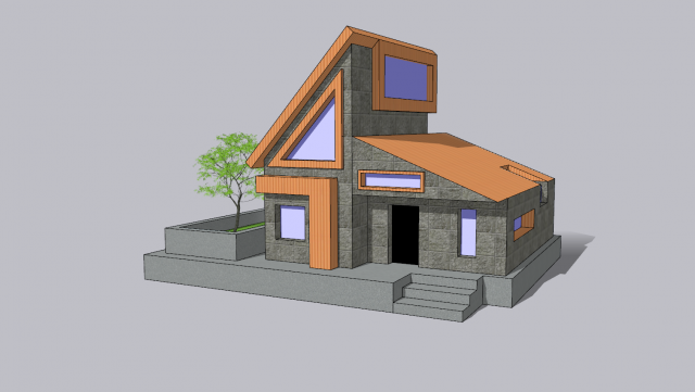 Modern Villa 3D मॉडल .c4d .max .obj .3ds .fbx .stl .blend 