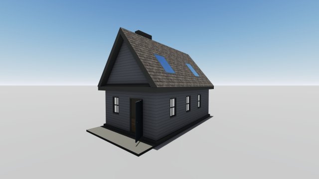 Stylized Small Cottage Low poly 3D Model .c4d .max .obj .3ds .fbx .stl .blend 