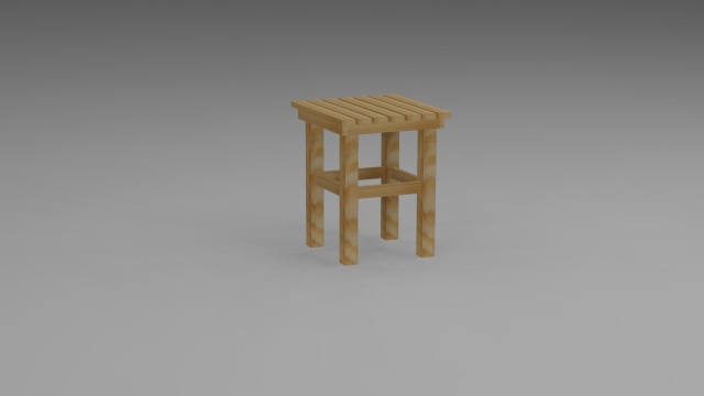 Wooden stool 3Dモデル .c4d .max .obj .3ds .fbx .stl .blend 