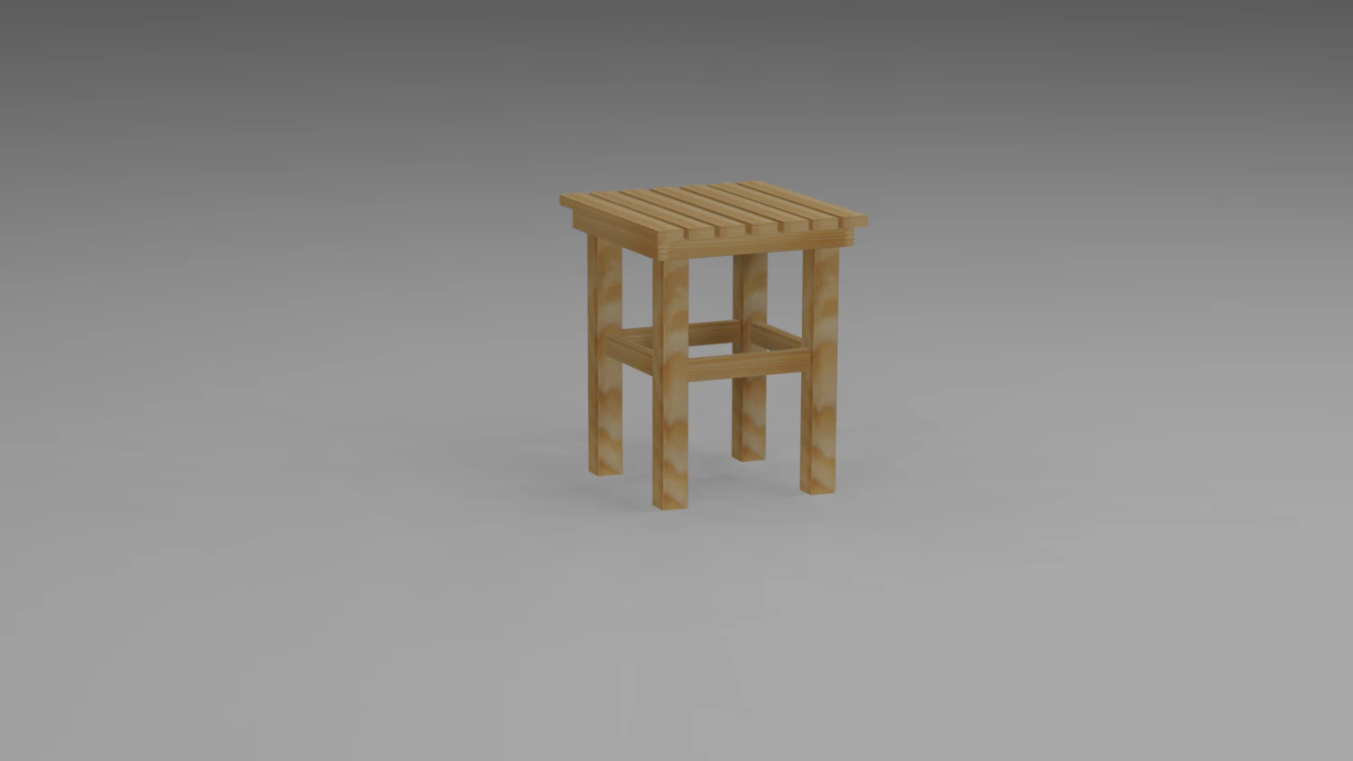 Wooden stool 3D Model .c4d .max .obj .3ds .fbx .stl .blend 