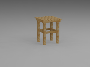 Wooden stool 3D Model