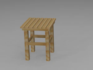 Wooden stool 3D Model