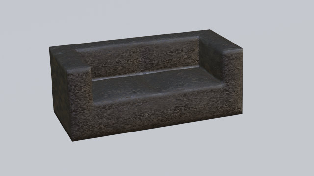 Black leather sofa Modelo 3D .c4d .max .obj .3ds .fbx .stl .blend 