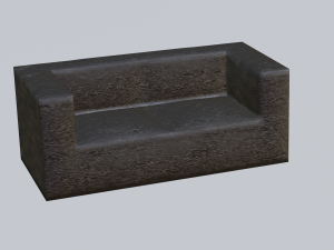 Black leather sofa 3D Model
