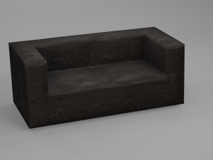 Black leather sofa Modelo 3D