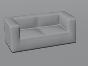 Black leather sofa Modelo 3D