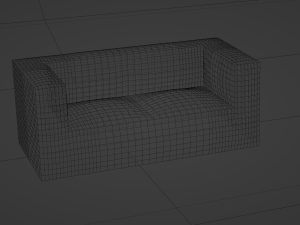 Black leather sofa Modelo 3D