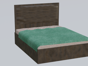 Wooden bed 3D Model