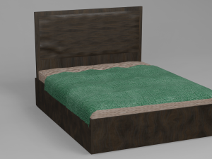 Wooden bed 3D Model