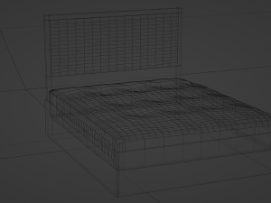 Wooden bed 3D Model