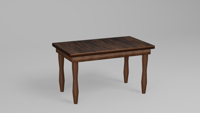 Wooden kitchen table 3D-Modell .c4d .max .obj .3ds .fbx .stl .blend 