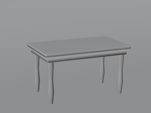Wooden kitchen table 3D-Modell