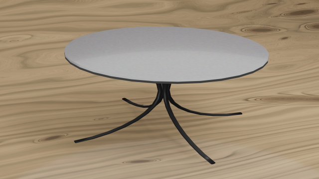 Round mother-of-pearl table with plastic legs 3D Model .c4d .max .obj .3ds .fbx .stl .blend 