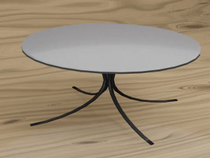 プラスチック製の脚が付いた円形の螺鈿テーブル 3Dモデル