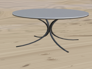 Round mother-of-pearl table with plastic legs 3D Model