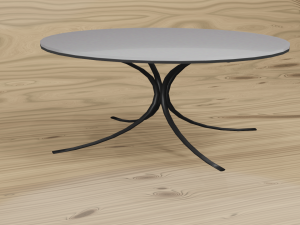 Round mother-of-pearl table with plastic legs 3D Model