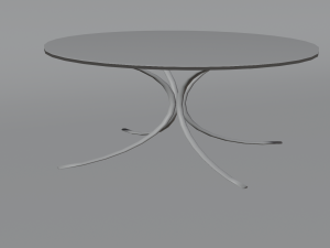 Round mother-of-pearl table with plastic legs 3D Model