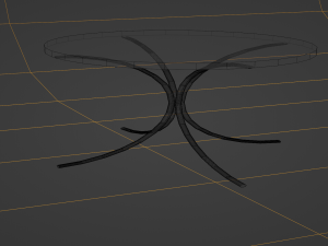 Round mother-of-pearl table with plastic legs 3D Model