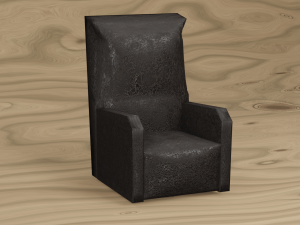 Black leather armchair 3D 模型