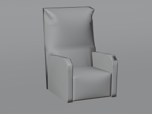 Black leather armchair 3Dモデル