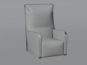 Black leather armchair 3D Model