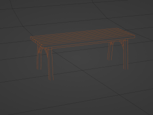Wooden bench Modèle 3D