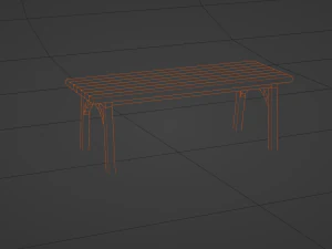 Wooden bench 3D Model