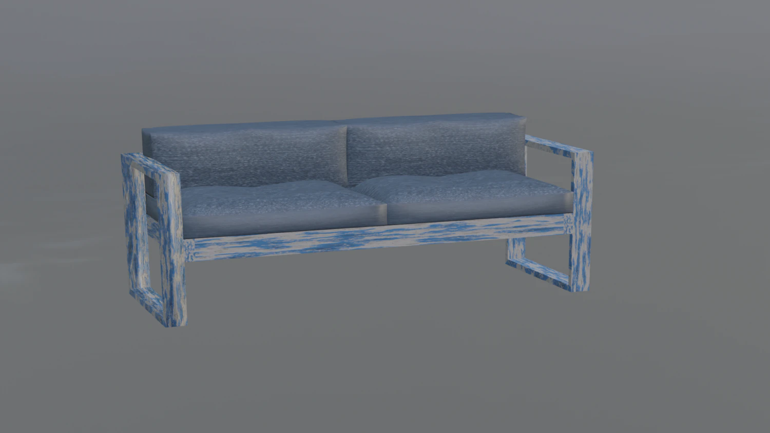 Outdoor denim sofa 3D Model .c4d .max .obj .3ds .fbx .stl .blend 