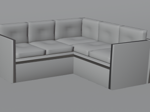 Corner wooden sofa made of snake skin 3D Model