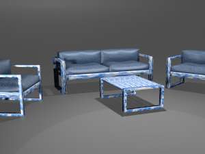 Set of outdoor furniture sofa two armchairs and a table 3D मॉडल