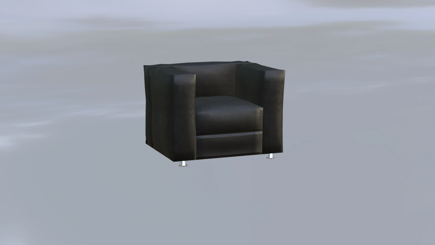 Black leather armchair 3D Model .c4d .max .obj .3ds .fbx .stl .blend 