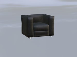 Black leather armchair 3D 模型