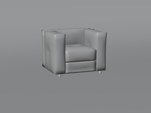 Black leather armchair 3Dモデル