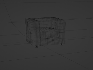 Black leather armchair 3Dモデル
