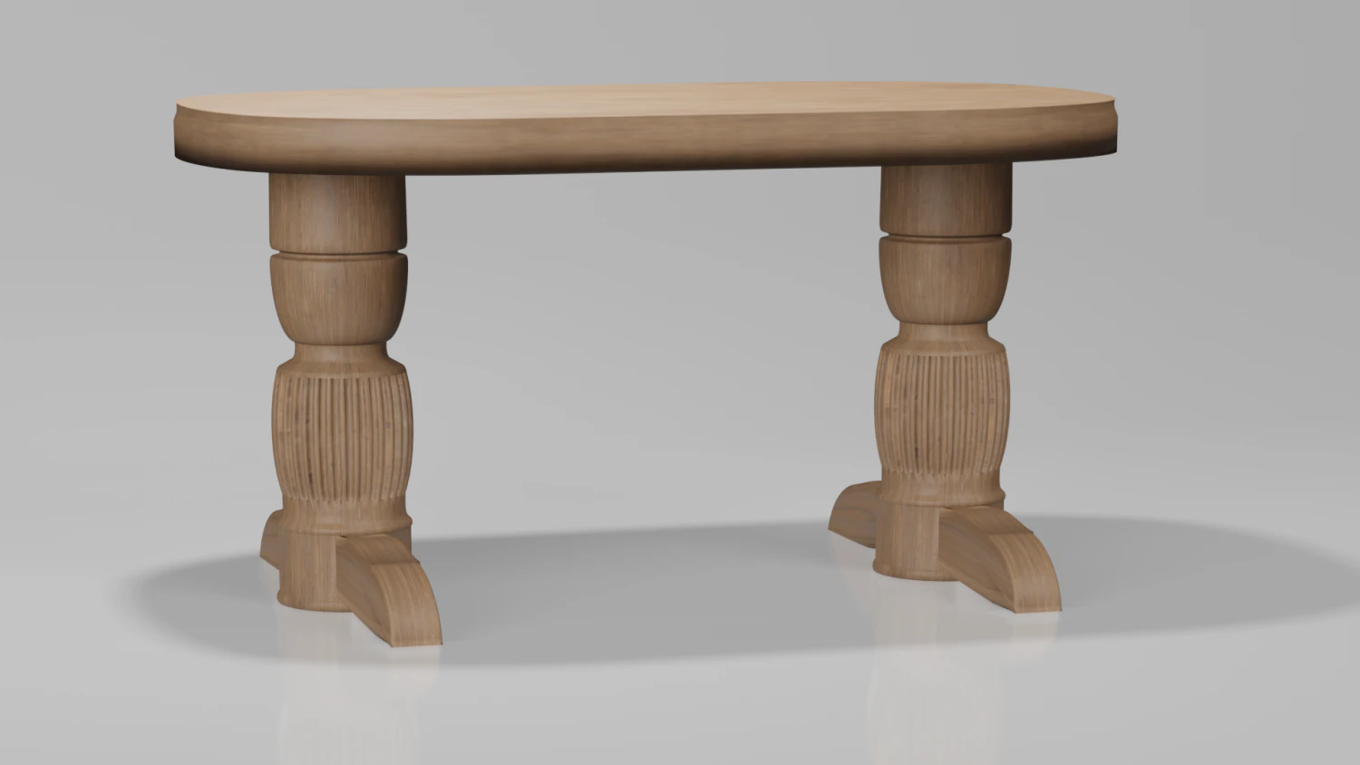 Wooden figured kitchen table 3D Model .c4d .max .obj .3ds .fbx .stl .blend
